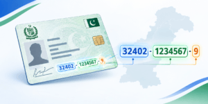 CNIC Number Structure - 13 digits breakdown CNIC tracker - 13 digit CNIC number structure breakdown showing province, district, and gender for Pakistani job seekers
