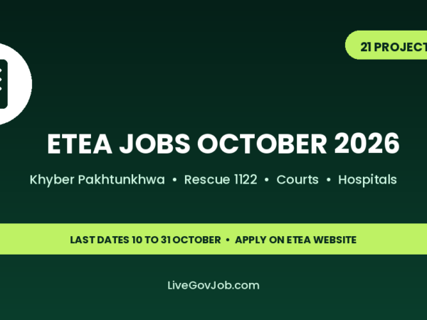 ETEA jobs October 2026 Khyber Pakhtunkhwa 21 projects open