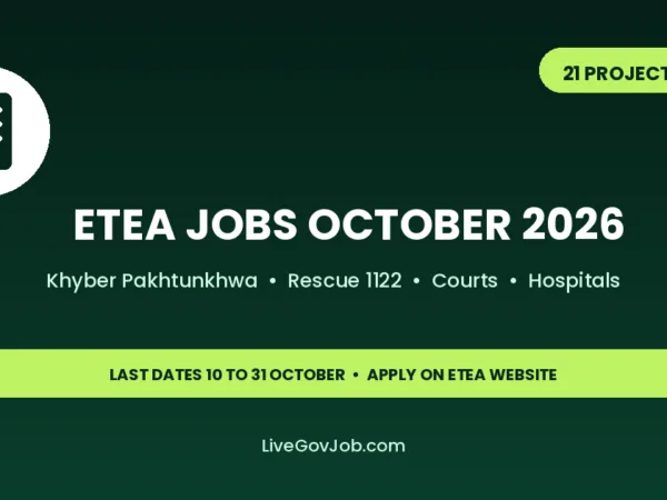 ETEA jobs October 2026 Khyber Pakhtunkhwa 21 projects open