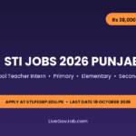 STI Jobs 2026 Punjab: Apply Online, Stipend, Last Date